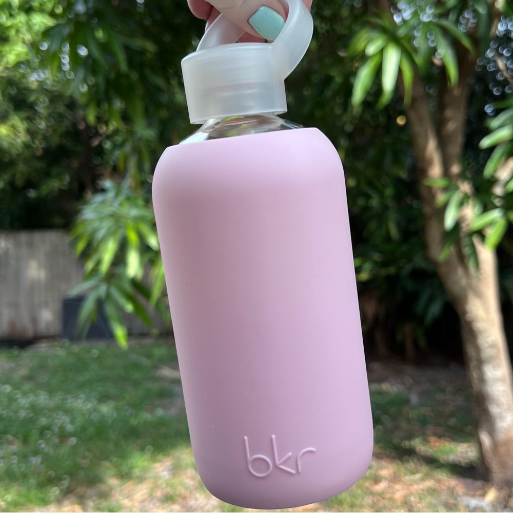 Bkr Bunny Pink Little 16oz Glass Water Bottle